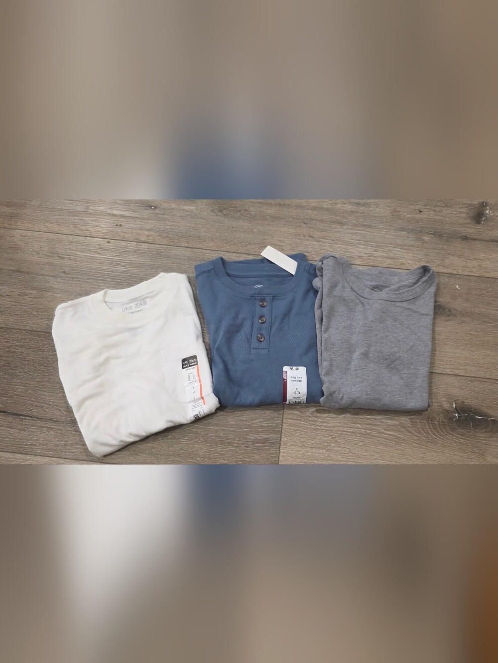 3pc Boys Long Sleeve Shirt Bundle Wonder Nation Okie Dokie Sizes 6-7 / 7 NWT